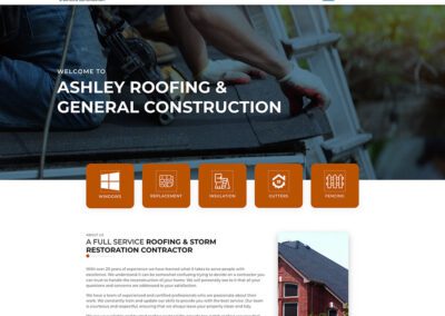 Mockup of Ashley Roofing Website Design