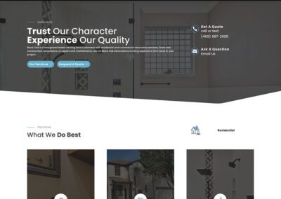 Mockup of Black Oak of Texas Website Design