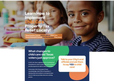 Mockup of Child Care Tax Relief Website Design