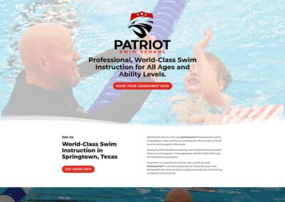 Patriot Swim School homepage mockup