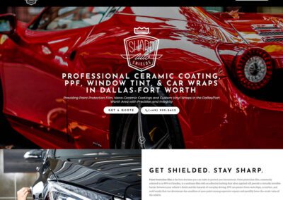 Mockup of Sharp Auto Shields Website Design